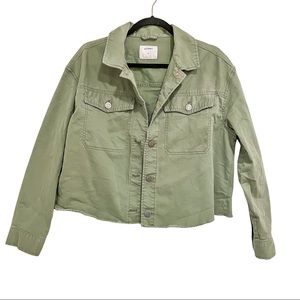 Old Navy Boyfriend Cropped Cut-Off Twill Jacket